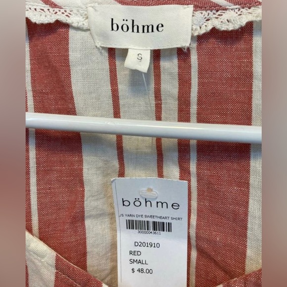 New Bohme XS/Small Striped Button Up Top - Picture 4 of 4